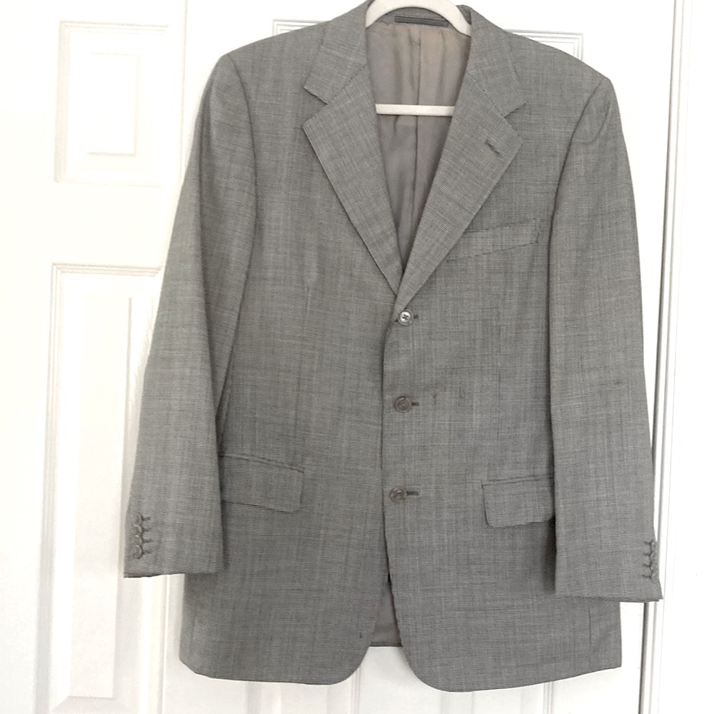 Ermenegildo Zegna Single Breasted Houndstooth Wool Blazer
